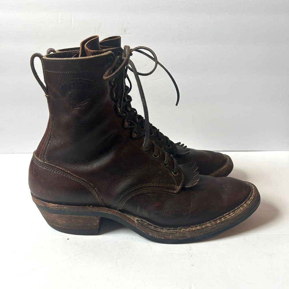 White's Boots Mens 13 B Packer Work Logger Rancher Brown Leather Vibram Spokane